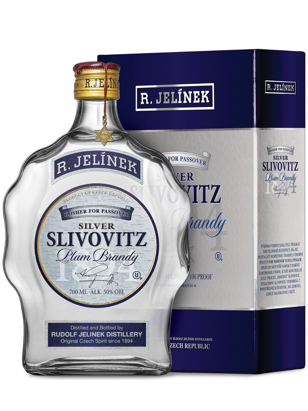 Jelínek Silver Slivovitz Kosher 50% 0.7L (karton)