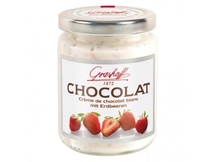Grashoff Bílý čokoládový krém s jahodami, sklo, 250g