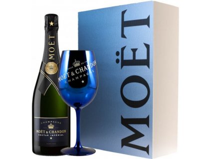 Moët & Chandon Imperial Brut Nectar 12%, 0,75l v dárkové krabičce s modrou skleničkou