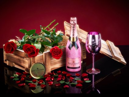 Dárkový Box Exclusive s Moët & Chandon Imperial Brut Rosé glitter edice