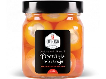 Gurmano Oranžové papričky plněné sýrem Hot pálivé, 290g