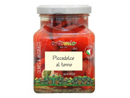 Ortomio ,,Piccadolce'' cherry papričky plněné krémem z tuňáka, 314 ml