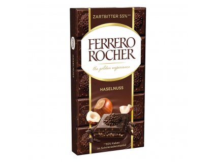 Ferrero Rocher tmavá čokoláda s lískovými oříšky, 90g
