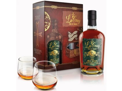 Ron La Cruz 15yo 40% 0,7l + 2 skleničky v dárkovém balení