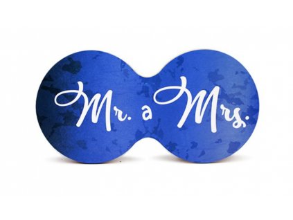 Originální dvojitý podtácek s potiskem Mr. a Mrs.