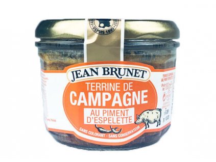 Jean Brunet farmářská paštika s pálivou paprikou Espelette, 180g