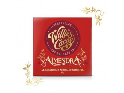 Willie’s cacao Almendra hořká čokoláda s mandlemi 70%, 50g