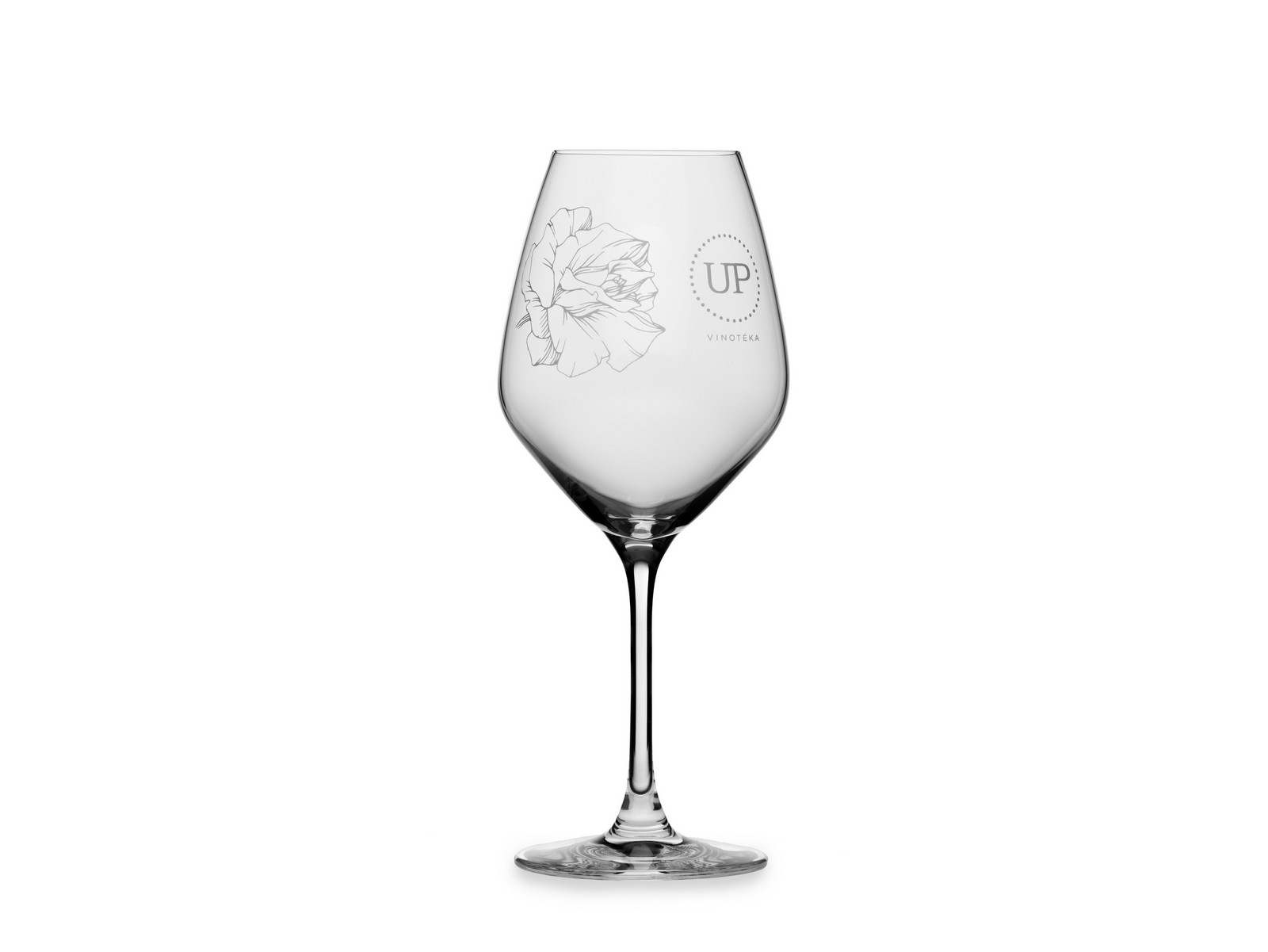 Vinotéka u Paulího Sklenice na bílé víno od Paulího s růží, 360ml