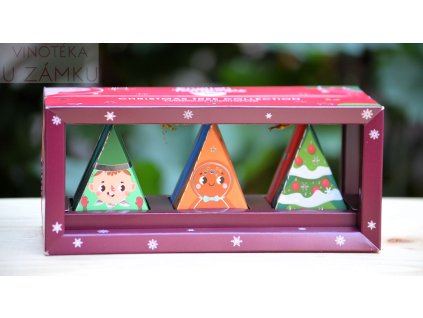 Stromek 6 pyramidek/figurek, sypaný čaj - Pro The English Tea Shop Ltd, Londýn