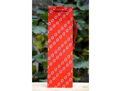Taška na 1 lahev červená se vzorem