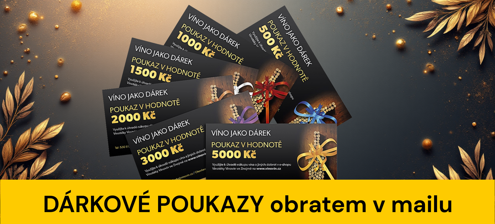 Dárkové poukazy přiletí rychlostí šampusové zátky