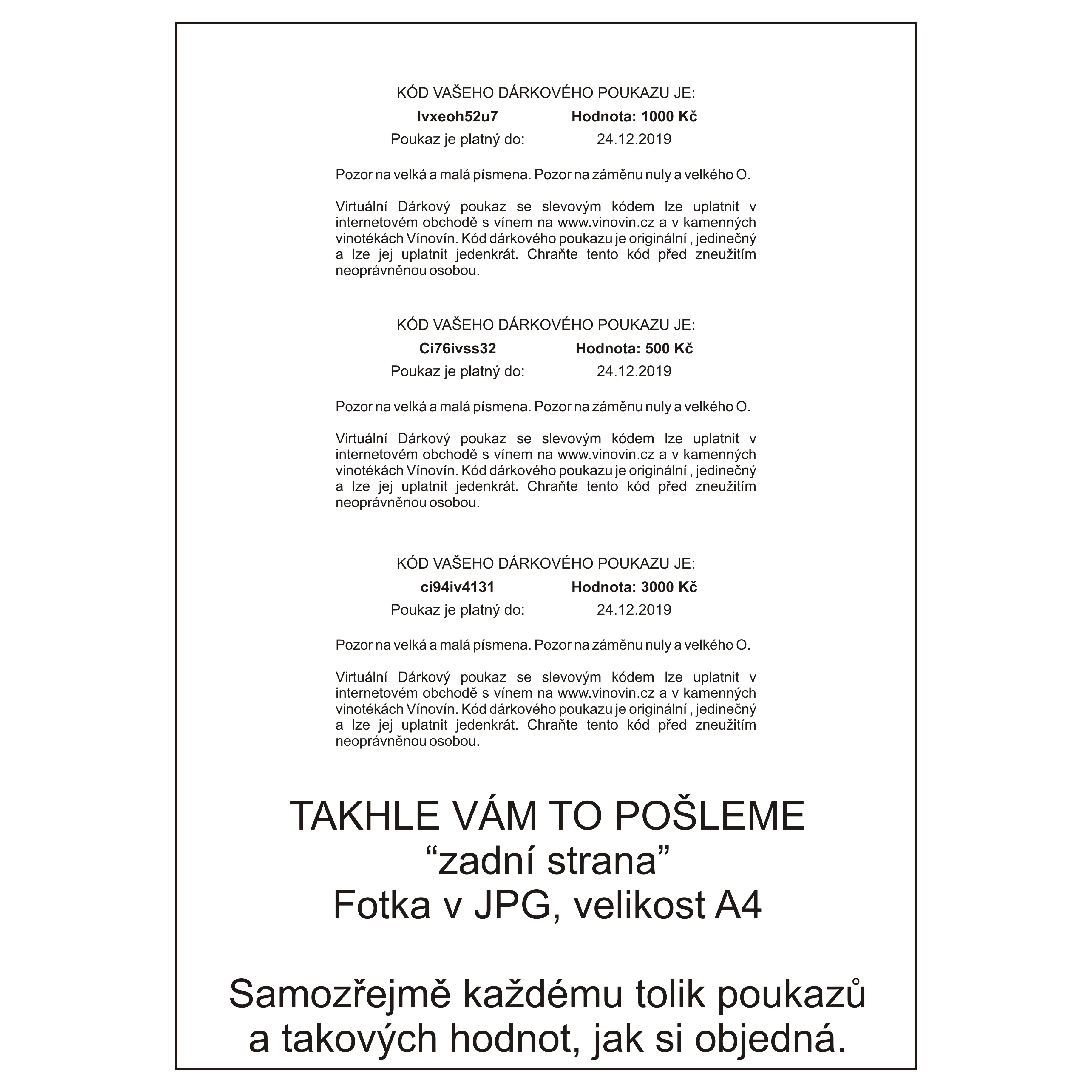 Dárkový poukaz - vytiskněte si jednoduše k§od a platnost