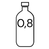 0,8 litru PET (obal za 6 Kč je v ceně)