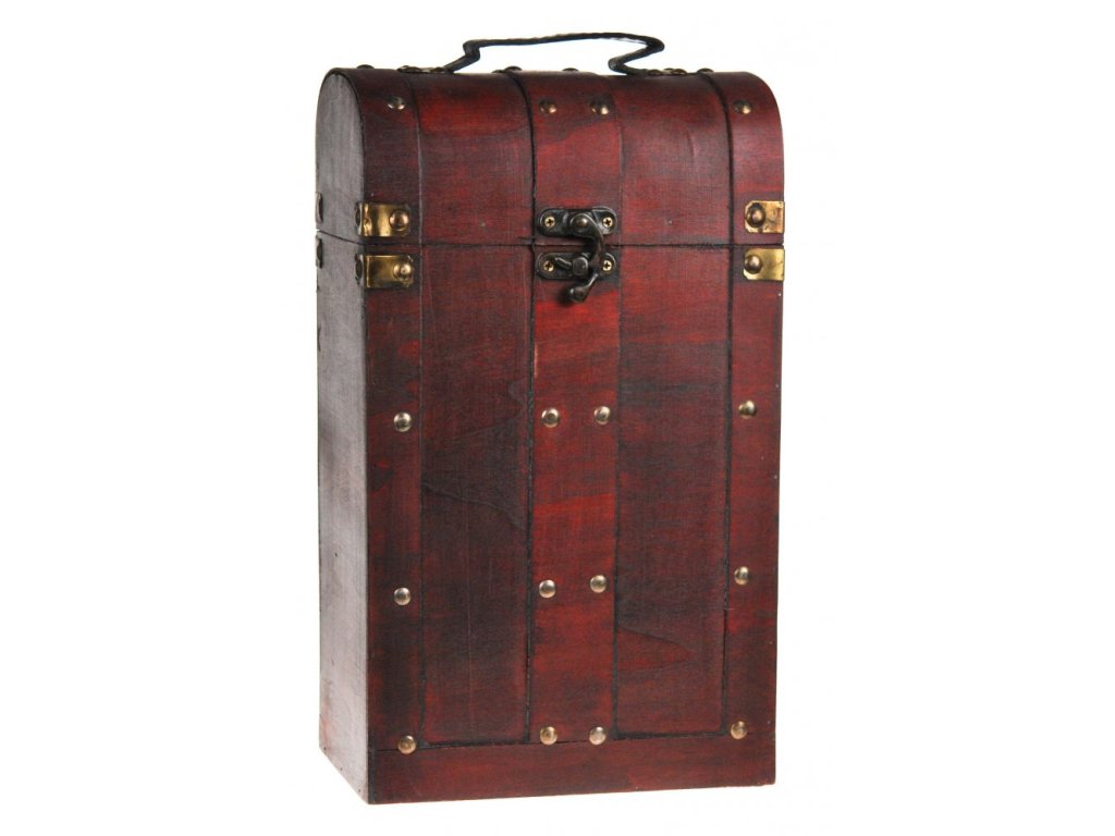 Fotografie produktu Dřevěný kufřík na dvě láhve vína