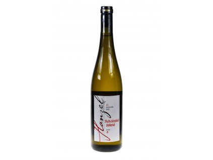 Pohled přední na láhev Sylvánské zelené, pozdní sběr, suché víno, 2022 - Hanzel