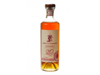 Přední pohled na láhev Cognac Albert de Montaubert XO, 700 ml, 40 % - Francie