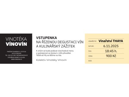 Vstupenka degustace Vinotéka Vínovín