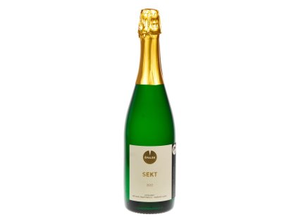 Pohled přední na láhev Sekt BIO, cuvée Veltlín/ Sauvignon / Ryzlink, extra brut, 2022 - Špalek