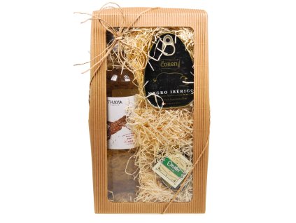 Dárkový balíček - víno, šunčička a okureček. Stačí jen koupit pečivo :)