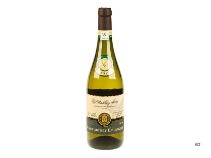 Pohled přední na láhev Veltlínské zelené, VOC, suché víno, 2024 – Vinné sklepy Lechovice