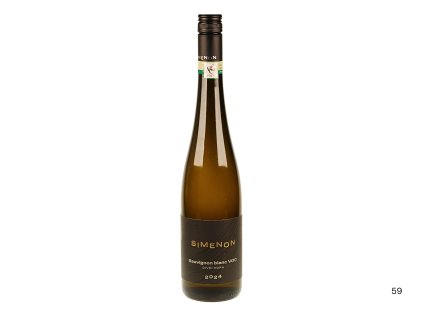 Pohled přední na láhev Sauvignon blanc, VOC, suché víno, 2024 – Simenon