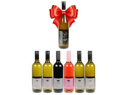 Karton s víny z Lahoferu + suchý Veltlín VOC 2023 jako dárek