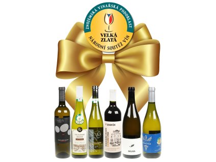 Karton plný jen zlatých vín - zlaté medaile z Národního salonu