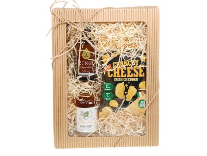 Delikatesní nealko shot Zingi, Bylinný likér a křupavý Cheddar