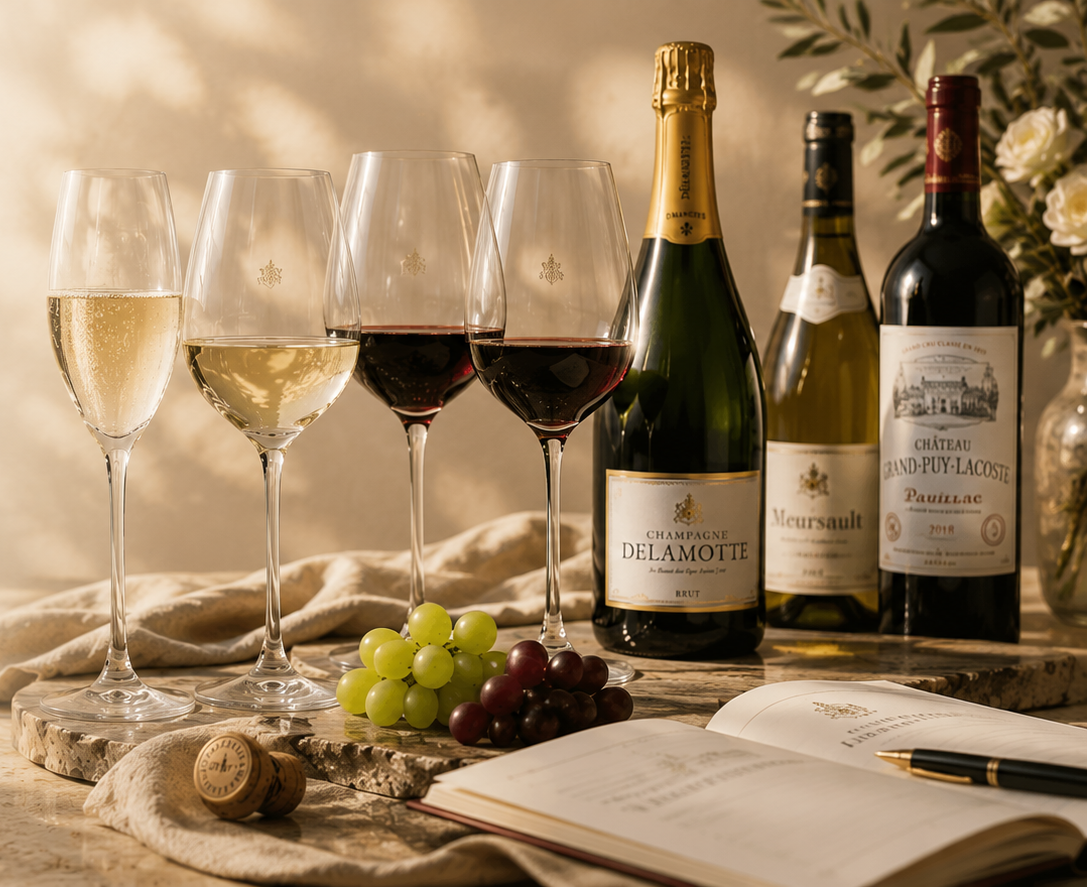 Degustace vín a Champagne