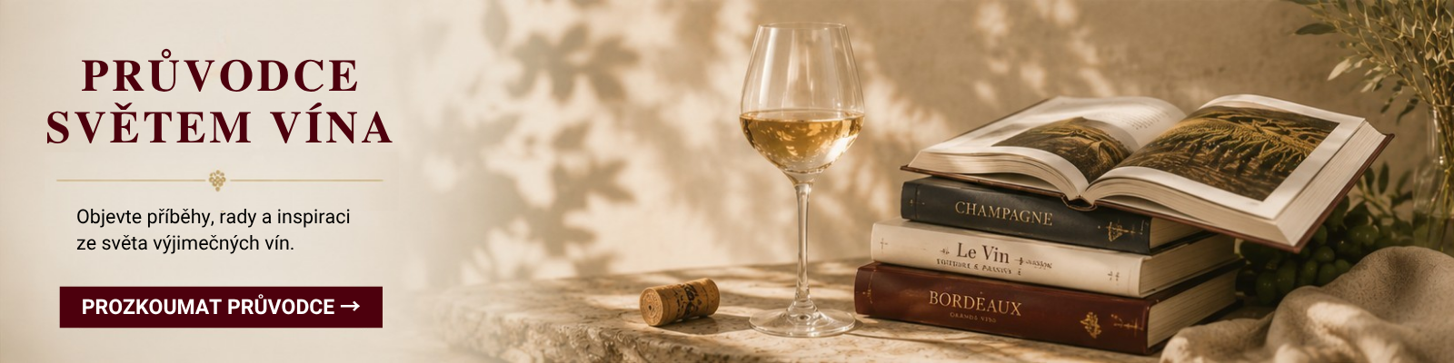 Knihy průvodců k původu i procesu výroby vín a Champagne, obrazek obsahuje text  : Průvodce světem vína