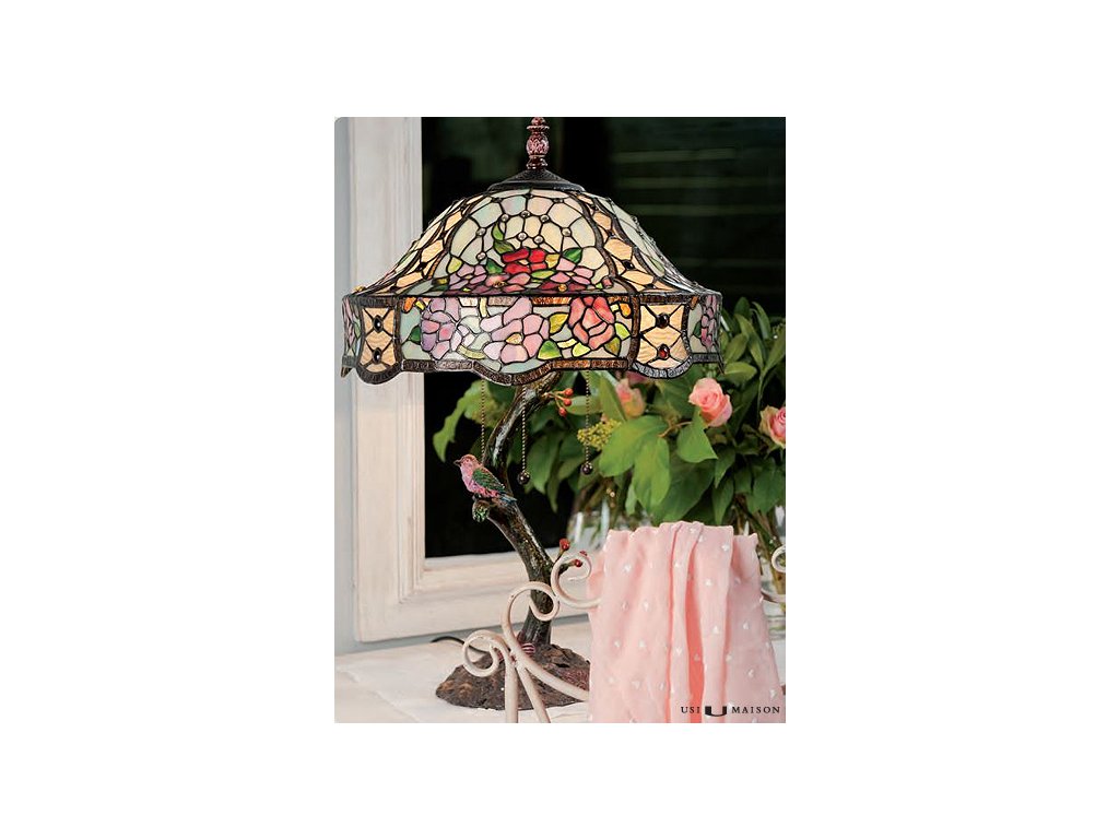 Stolní lampa Tiffany - 	Ø 45*62 cm E27/max 3*60W