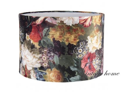 lamp shade o 3424 cm multi colored textile round flowers clayre eef 6lak0492