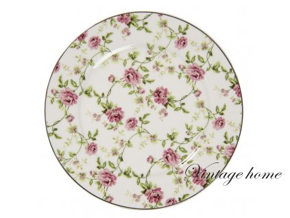 small plate o 212 cm multi colored porcelain round flowers clayre eef rodp