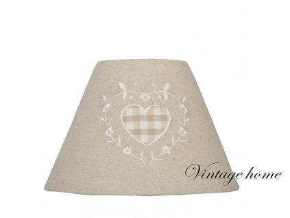 6lak0034 lampshade o 2315 cm e27 beige cotton heart round