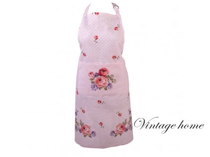 dtr41 kitchen apron 7085 cm pink violet cotton roses