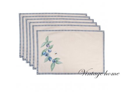 bbf40 4833 cm beige blue cotton blueberries rectangle