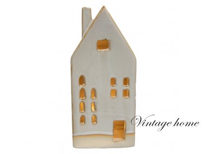 6ce1504 statue house 18 cm beige porcelain