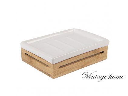 65034 soap dish 13x10x4 cm brown white ceramic rectangle