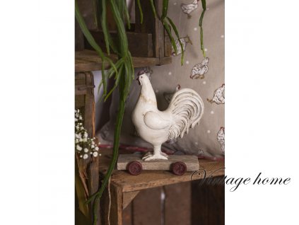 6pr0033 statue rooster 15x7x17 cm white polyresin (2)