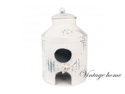 6y4757 birdhouse 19x13x28 cm beige iron round