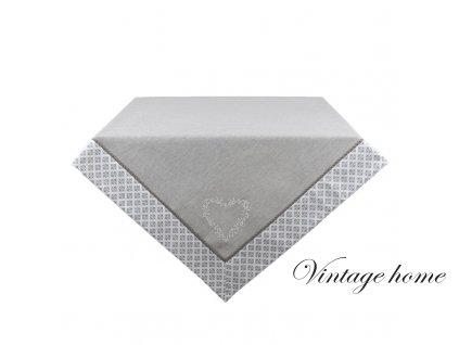 lyh01 tablecloth 100x100 cm grey white cotton heart square