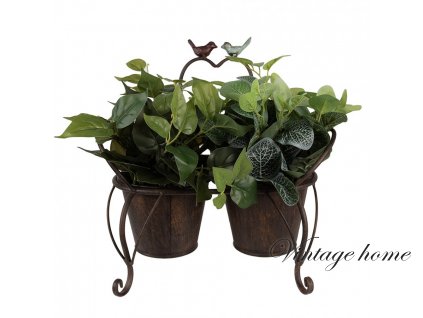 6y5436 plant holder 39x18x39 cm brown iron birds (4)