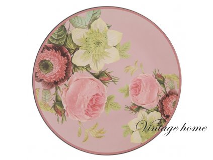 fbf85 1 charger plate o 33 cm pink green melamine flowers