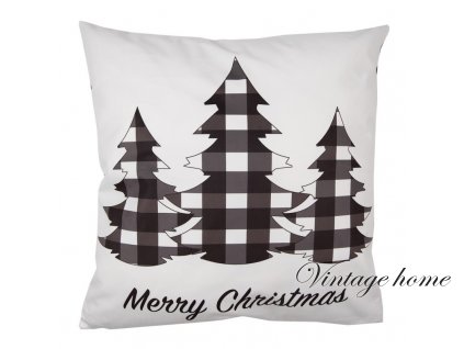 bwx24 cushion cover 45x45 cm white black polyester christmas trees pillow cover