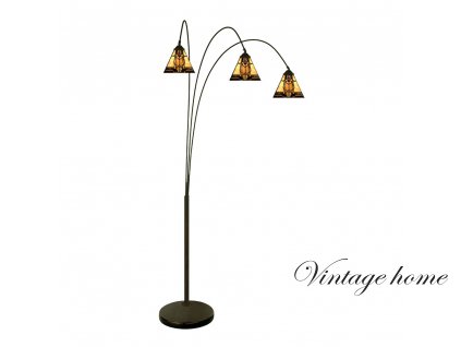 bezovo hneda stojaci lampa tiffany silvia 9150200 cm e27max 360w