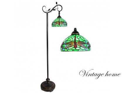 zelena stojaci tiffany lampa s vazkami dragonfly 3625152 cm e27max 160w