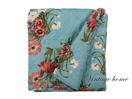 q197061 tagesdecke 240x260 cm blau rosa baumwolle polyester blumen rechteck bettdecke (2)