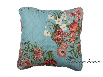 q197030 kissenbezug 50x50 cm blau rosa baumwolle polyester blumen dekokissenbezug