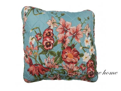 q197020 kissenbezug 40x40 cm blau rosa baumwolle polyester blumen dekokissenbezug