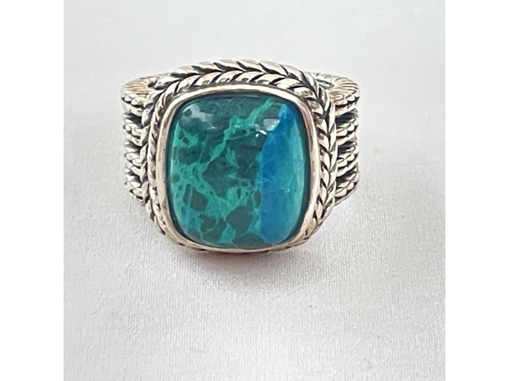 Stříbrný prsten s Chryzokol zn Jai John Hardy